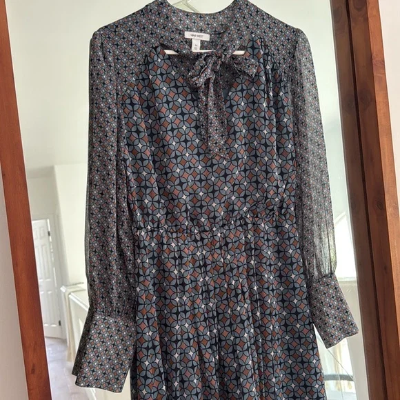Nine West Blue and Brown Midi Dress - Picture 10 of 10